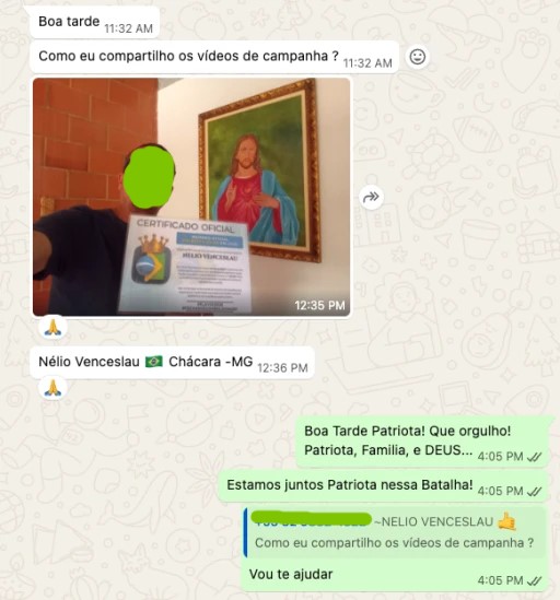 Mensagem compartilhada por membro da comunidade